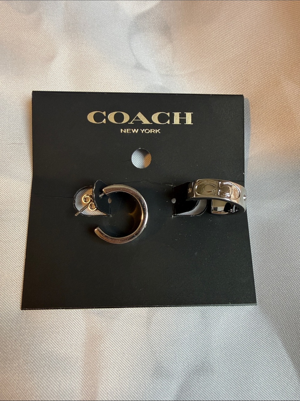 Coach Silver Hoop Earring Set